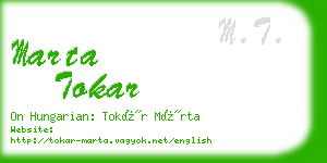 marta tokar business card